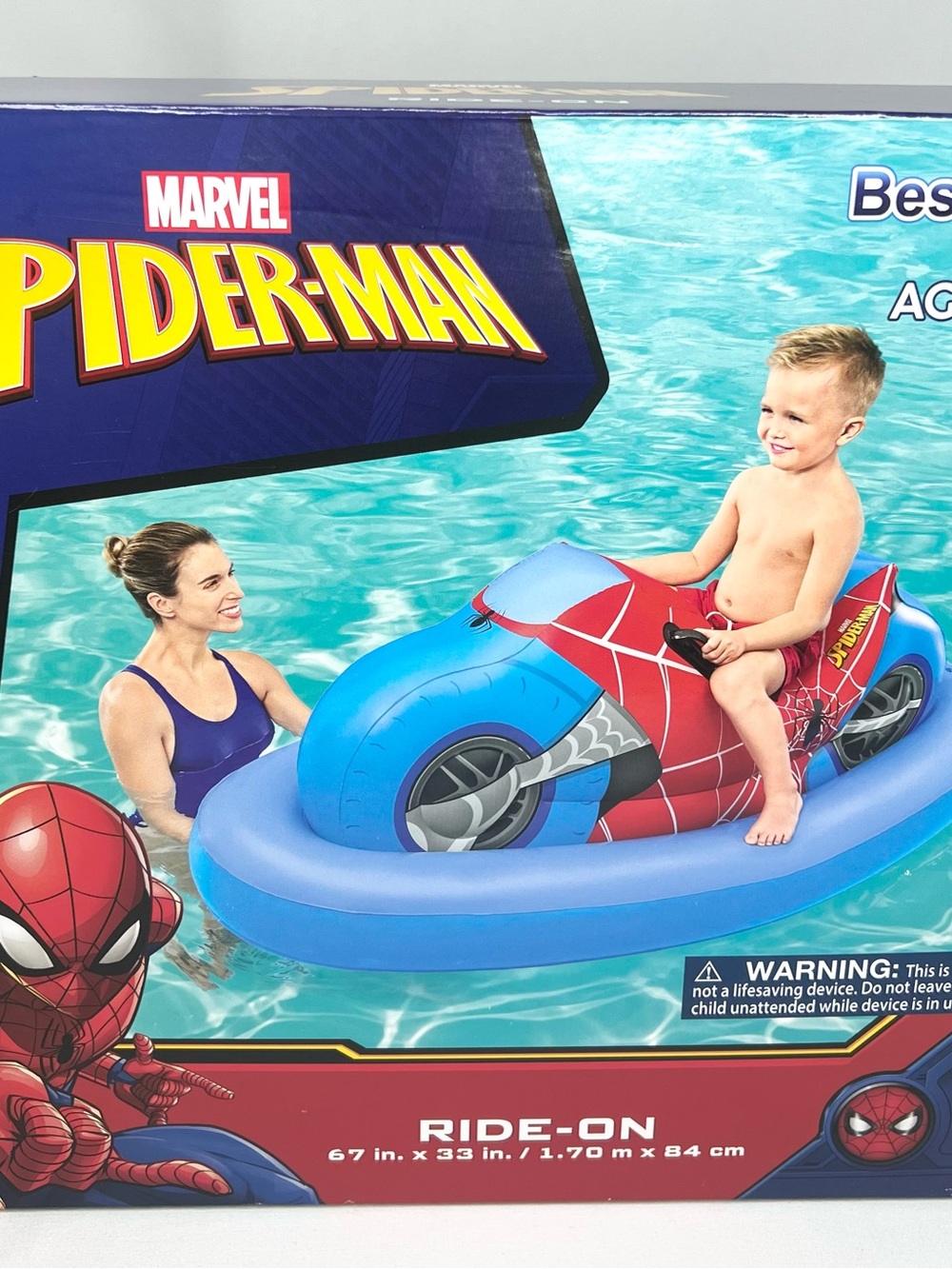 Bestway Marvel Spider-Man Motorcycle Inflatable Ride-On Pool Float